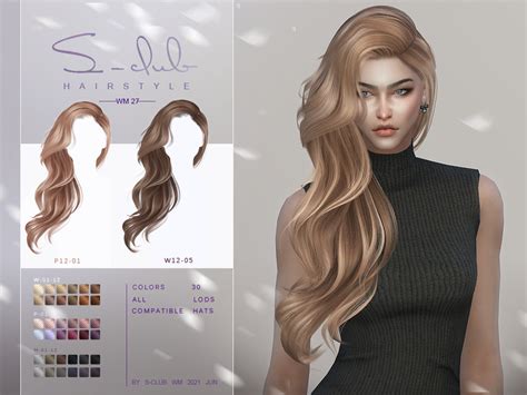 sims resource long wavy hair  female
