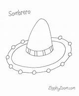 Coloring Maracas Sombrero sketch template