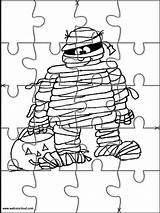 Halloween Printable Cut Puzzles Puzzle Jigsaw Coloring Pages Activities Kids sketch template