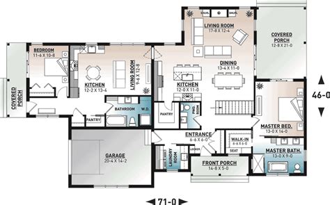 ranch style house plan   law suite attached coolhouseplans blog
