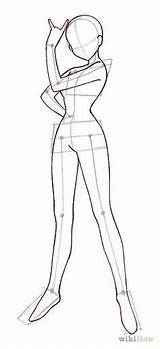 Drawing Girl Outline Body Anime Base Draw Female Manga Pose Sketch Easy Drawings Figure Simple People Sketches Sailor Anatomy Getdrawings sketch template