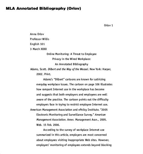 blank annotated bibliography templates  sample