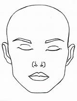 Closed Blank Facial Acupressure Laminate Stencils sketch template