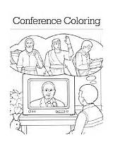 Conference Coloring General Lds Pages Children Packet Activities Watching sketch template