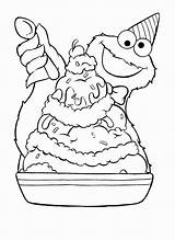Coloring Cookie Monster Pages Printable Color Print Drawing Getcolorings sketch template