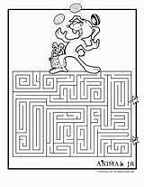 Easter Printable Maze Mazes Coloring Pages Kids Animaljr Activities Bunny Spring Games sketch template
