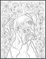 Coloring Pages Dogs Adults Book Stress Dog Adult Printable Books Print Kids Hond Iheartdogs Who Boxer Colouring Two Dieren Color sketch template