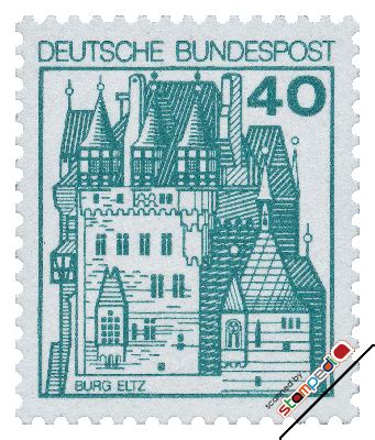 germany   pfennigs definitive stamps pfaueninsel castle
