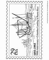 Coloring Columbus Pages Stamp Christopher Stamps Postage Sheet Printables Holiday Activity Sheets Landing Events America Postal Honkingdonkey Print Go Next sketch template