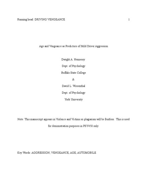 manuscript   format aggression attitude psychology