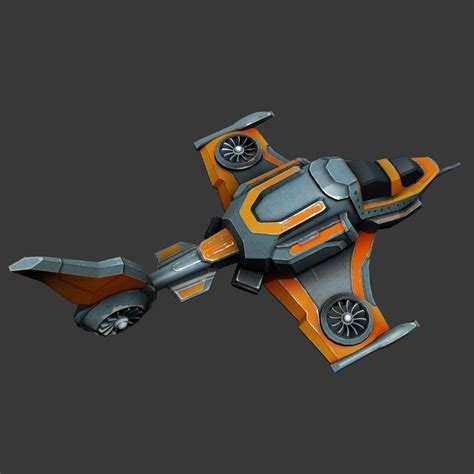 3d Model Sci Fi Spaceship Low Poly Vr Ar Low Poly Cgtrader