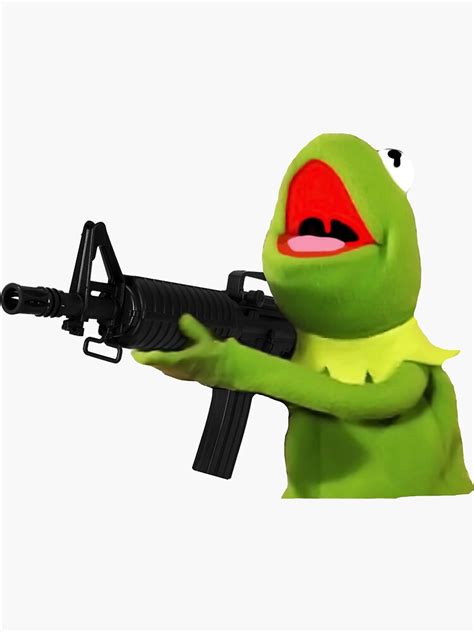 kermit funny gun military firearm pistol logo sticker  sale   redbubble