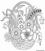 Coloring Basket Flowers Pages Beautiful Various Printable sketch template