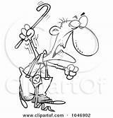Man Cane Old Cartoon Grumpy Outline Clipart Waving Walker Clip His Toonaday Royalty Illustration Rf Clipground Cliparts Leishman Ron Poster sketch template