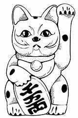 Drawing Neko Maneki Kitty Getdrawings sketch template