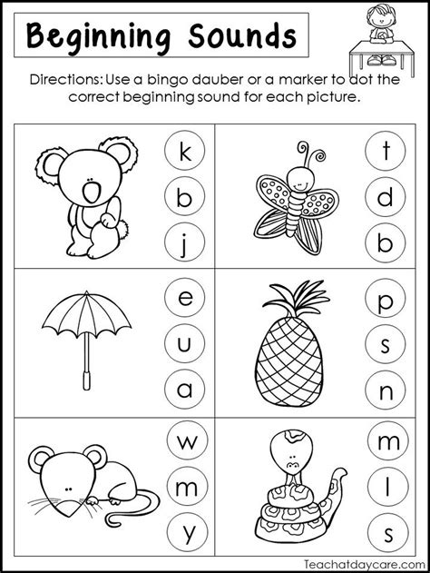 kindergarten letter sounds worksheets