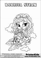 Monster High Coloring Pages Robecca Babies Steam Getcoloringpages Pet sketch template
