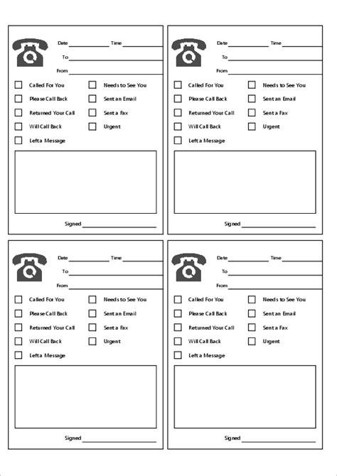 phone message templates  excel