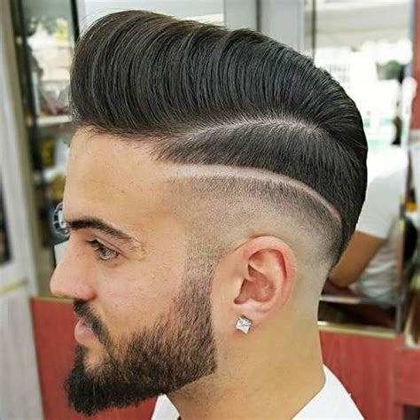 pompadour  shaved side design   hairstyles