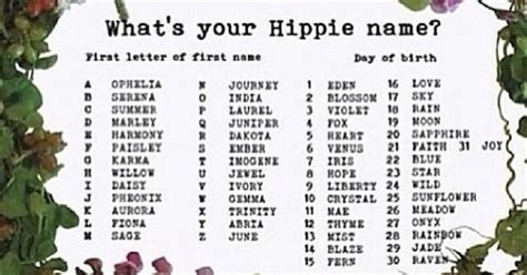 Hippie Name Games Pinterest Generators