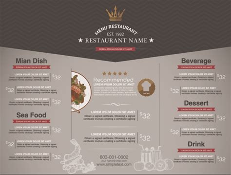 restaurant menu price list creative vector vectors graphic art designs  editable ai eps svg