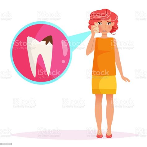 girl with a toothache vector stock illustration download image now