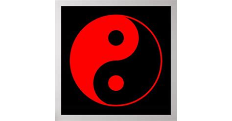 red black yin  symbol poster zazzle