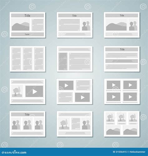 page layout template set royalty  stock photo image