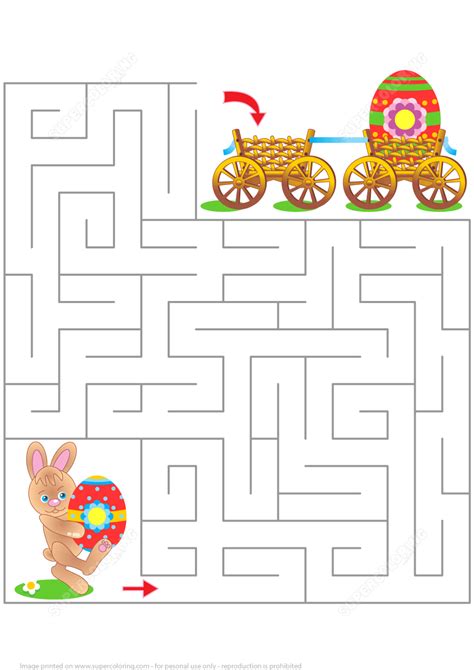 easter maze puzzle  printable puzzle games