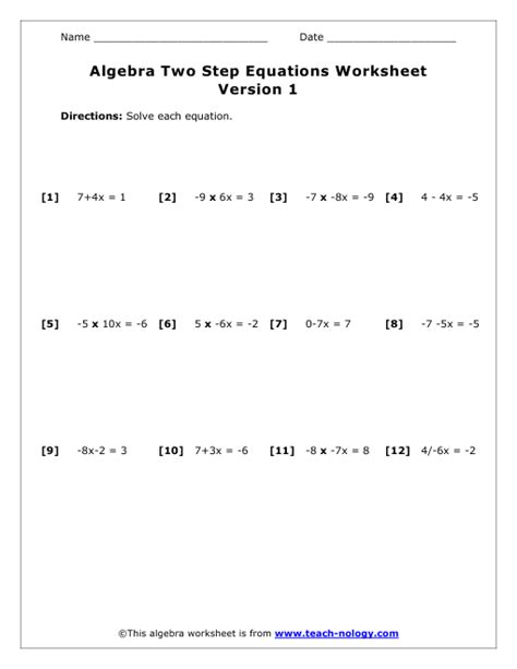 algebra  solving  step equations worksheets tessshebaylo