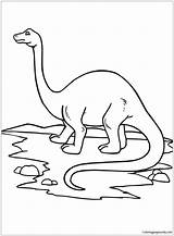 Brontosaurus Dinosaur Pages Coloring Color Apatosaurus Kids sketch template