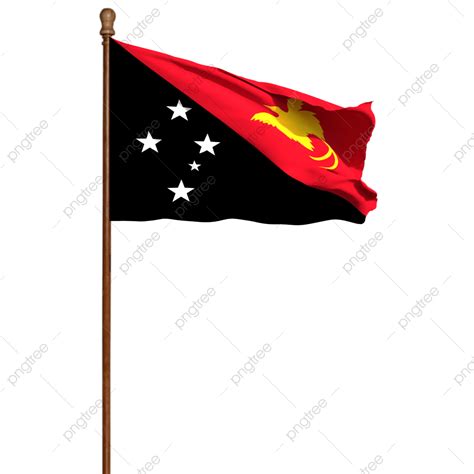 papua  guinea flag  pole papua  guinea flag papua