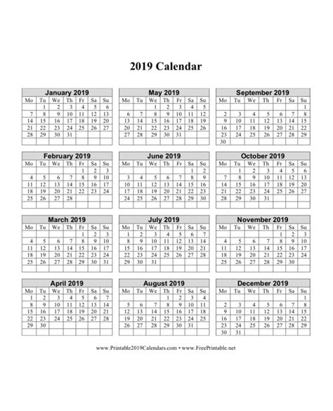 printable  calendars