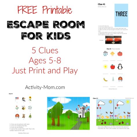 escape room challenge  kids  printable