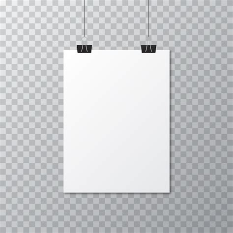 white blank poster template  stationery clip premium vector