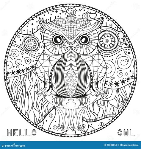 mandala  owl stock vector illustration  adult