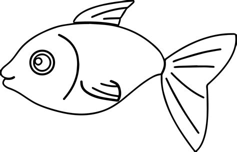 cartoon basic fish coloring page sheet wecoloringpagecom