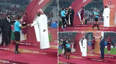 no shake from sheikh qatari royal snubs female officials at fifa club