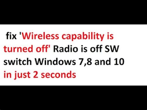 fix wireless capability  turned  radio