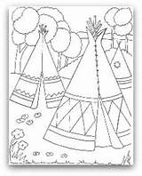 Coloring Teepee Tipi Tent Wigwam Indian American Indians Make Pages Color Printable Template Wigwams Tepee Kids Fun Stuff Do Sheets sketch template