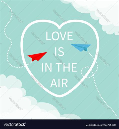 love   air lettering text flying red vector image