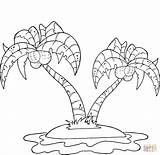Coloring Coconut Palm Library Clipart Tree Color sketch template