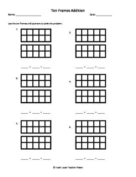 ten frames addition worksheet sums     math playground
