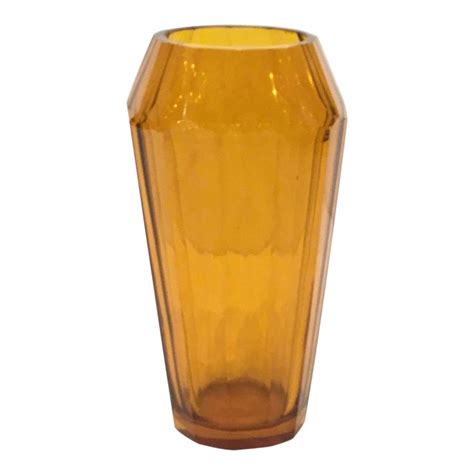 Vintage Moser Amber Art Glass Vase Chairish