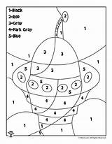 Ufo Color Number Kids Printable Solar System Print Activities Numbers Woojr sketch template