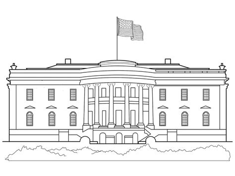 white house coloring page  printable coloring pages  kids