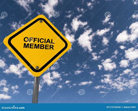 official member traffic sign stock photo image  grimy person