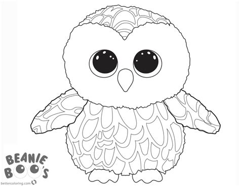 beanie boo owl coloring pages  printable coloring pages