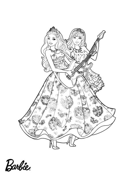 barbie colouring pages  print background