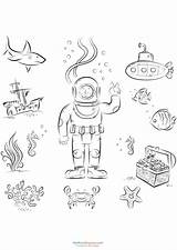 Diver Kidspressmagazine sketch template